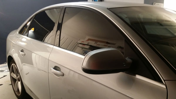 Audi A4 sedan automobile window tint installed in Brisbane Australia side view